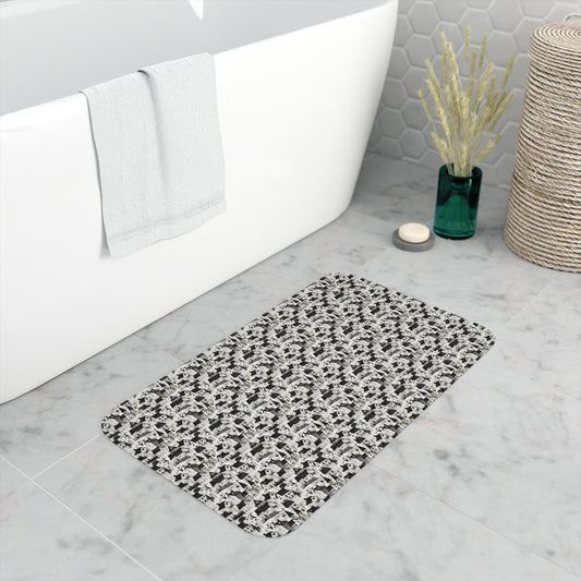 White Charcoal Neighborhood Memory Foam Bath Mat