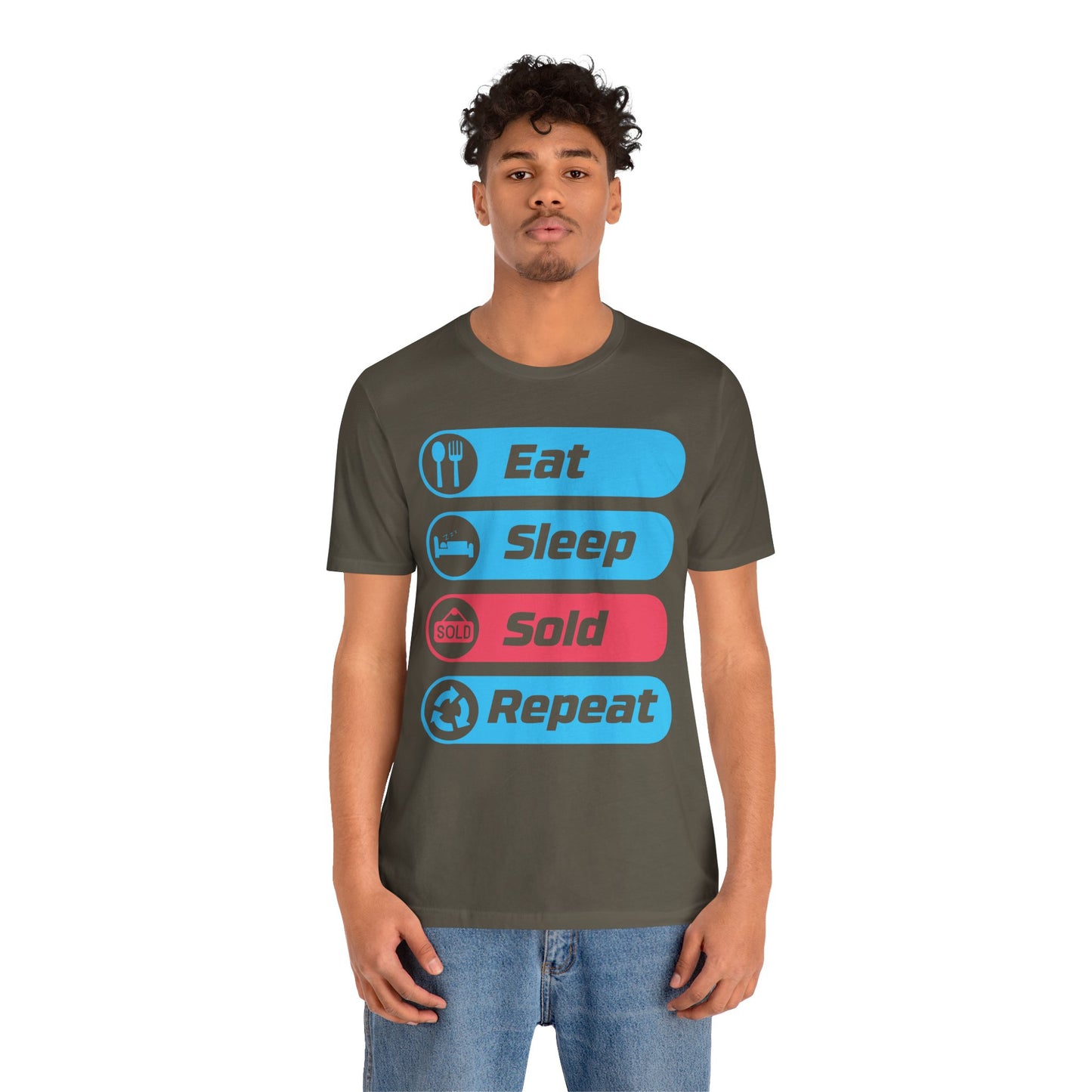 Eat Sleep Sold Repeat Unisex Jersey Short Sleeve Tee