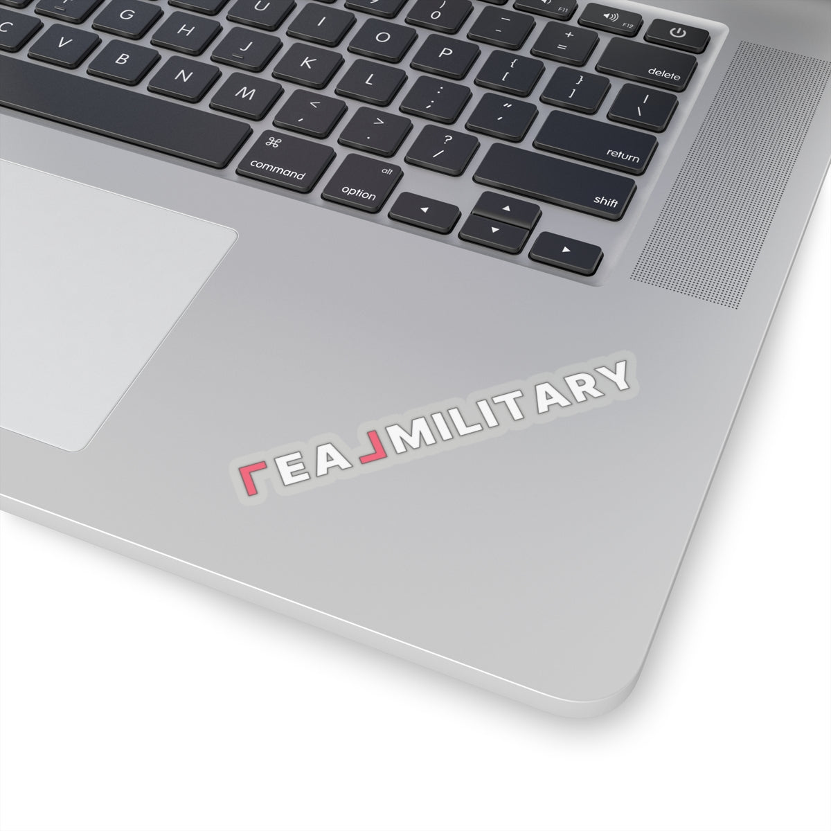 REAL Military Contrast Logo Sticker (Coral) Stickers