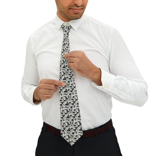 White Charcoal Neighborhood Necktie