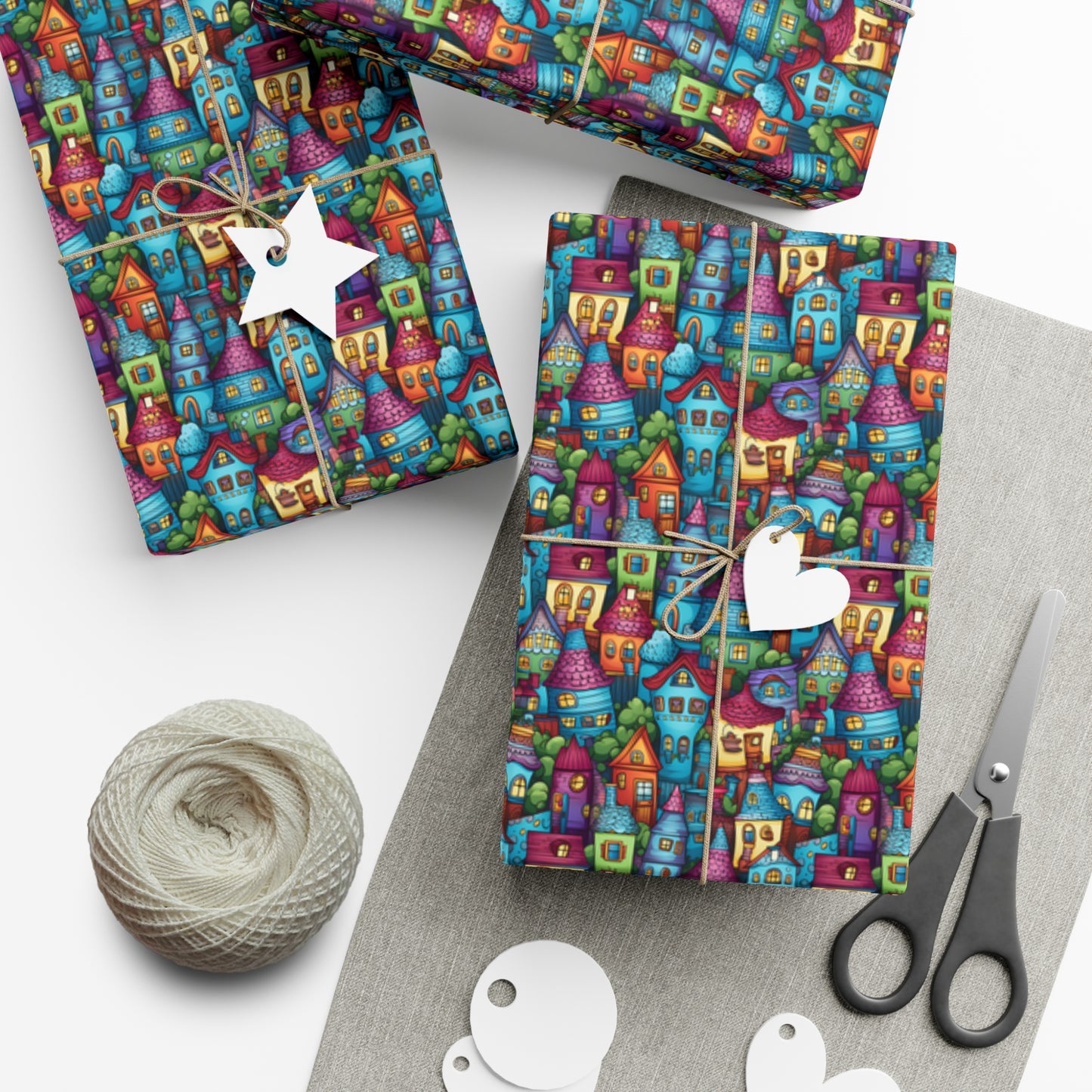 House Cluster Picasso Style Gift Wrap