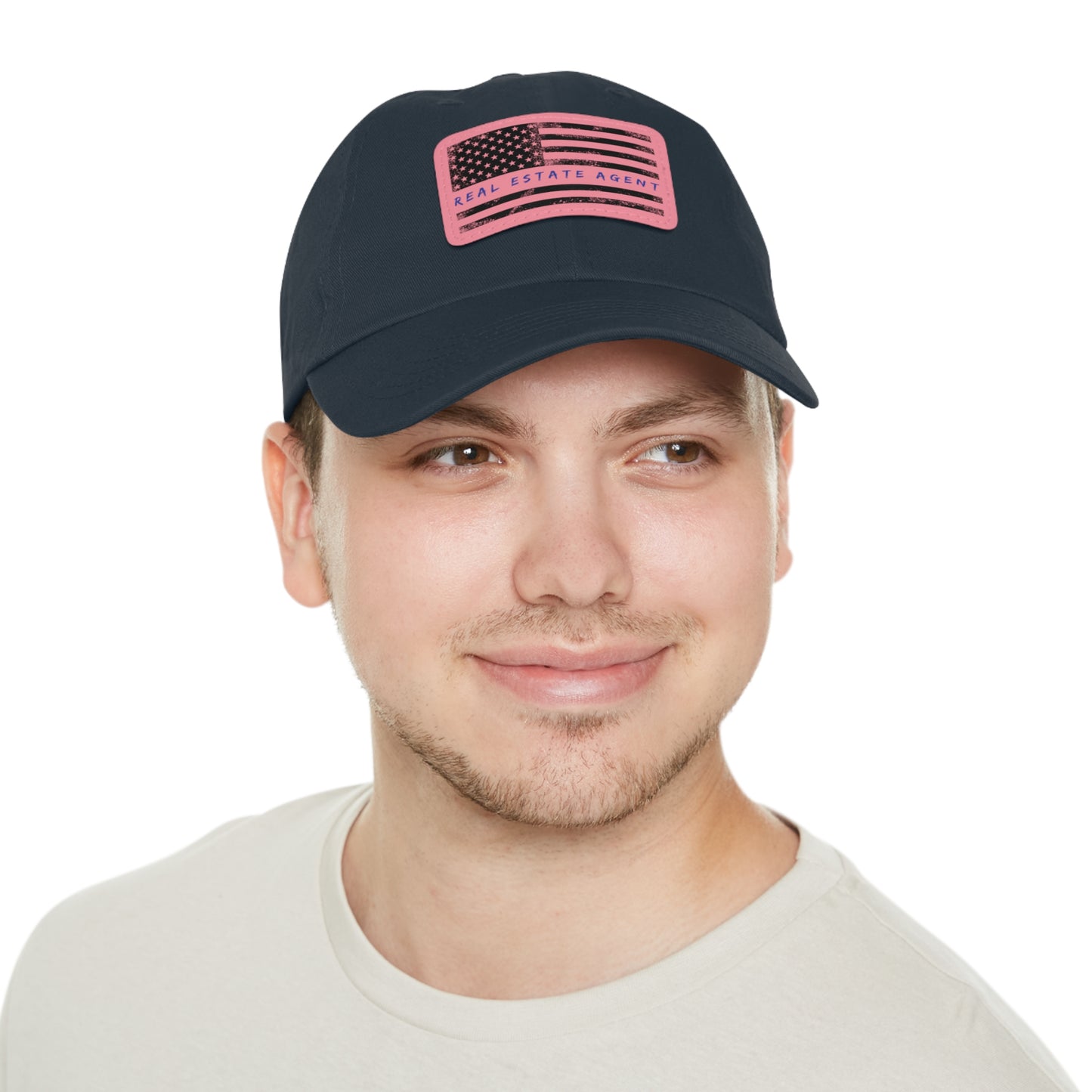 American Flag Real Estate Agent Hat with Leather Patch