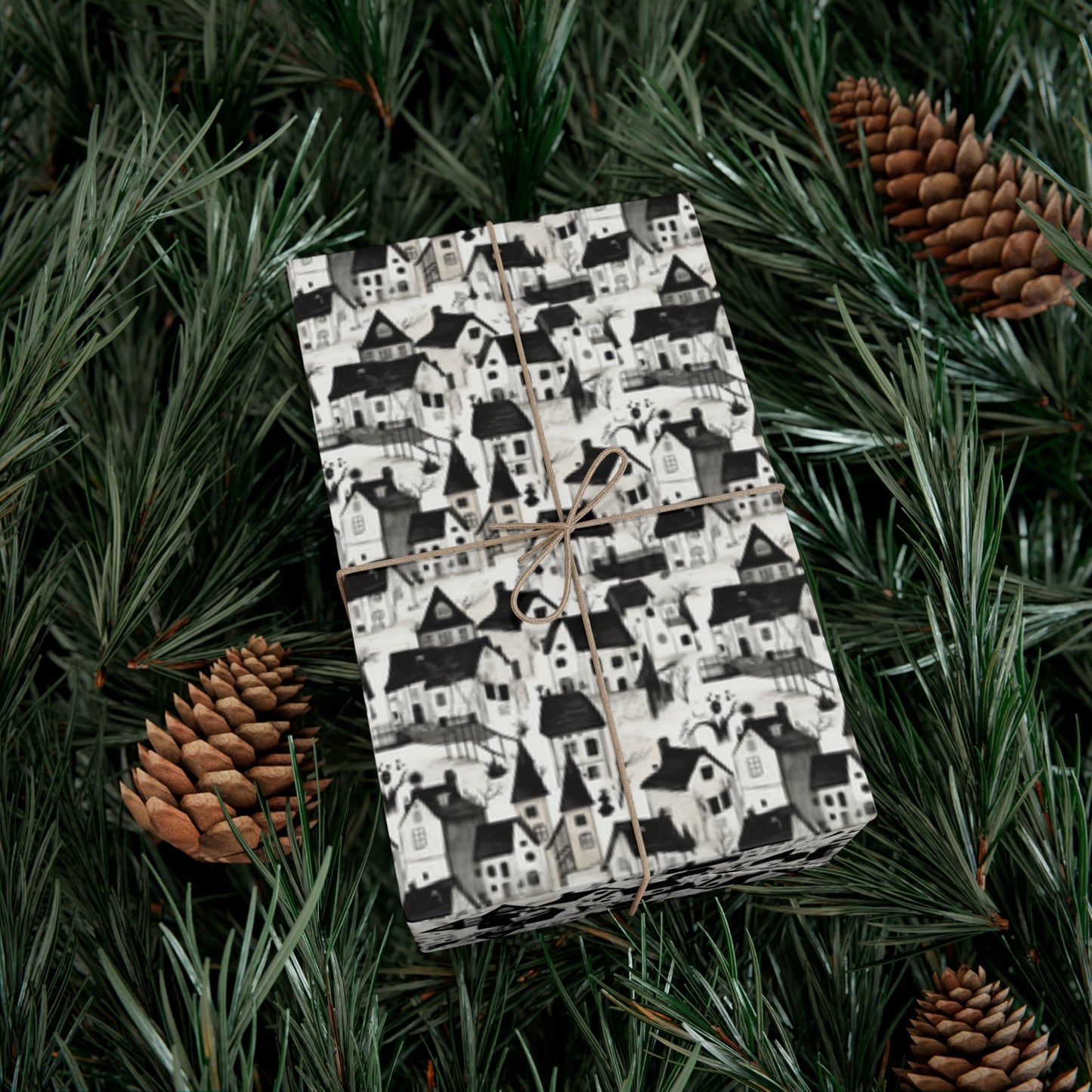 White Charcoal Neighborhood Gift Wrap