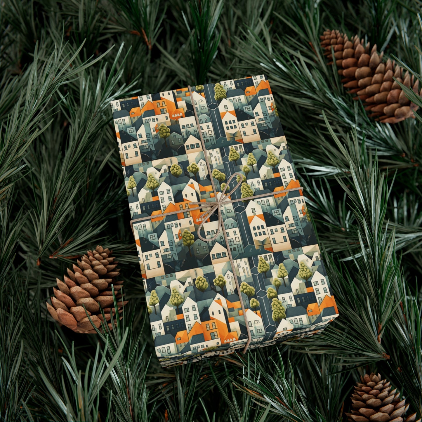 Geometric Style Neighborhood v2 Gift Wrap