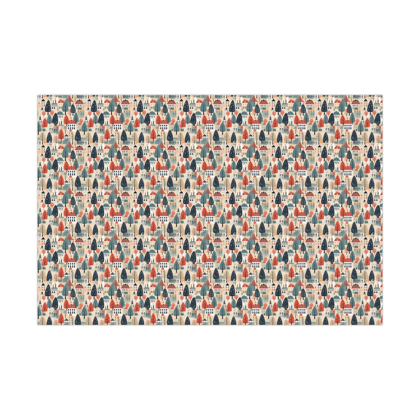 Neighborhood Full of Houses Minimalist Style Gift Wrap