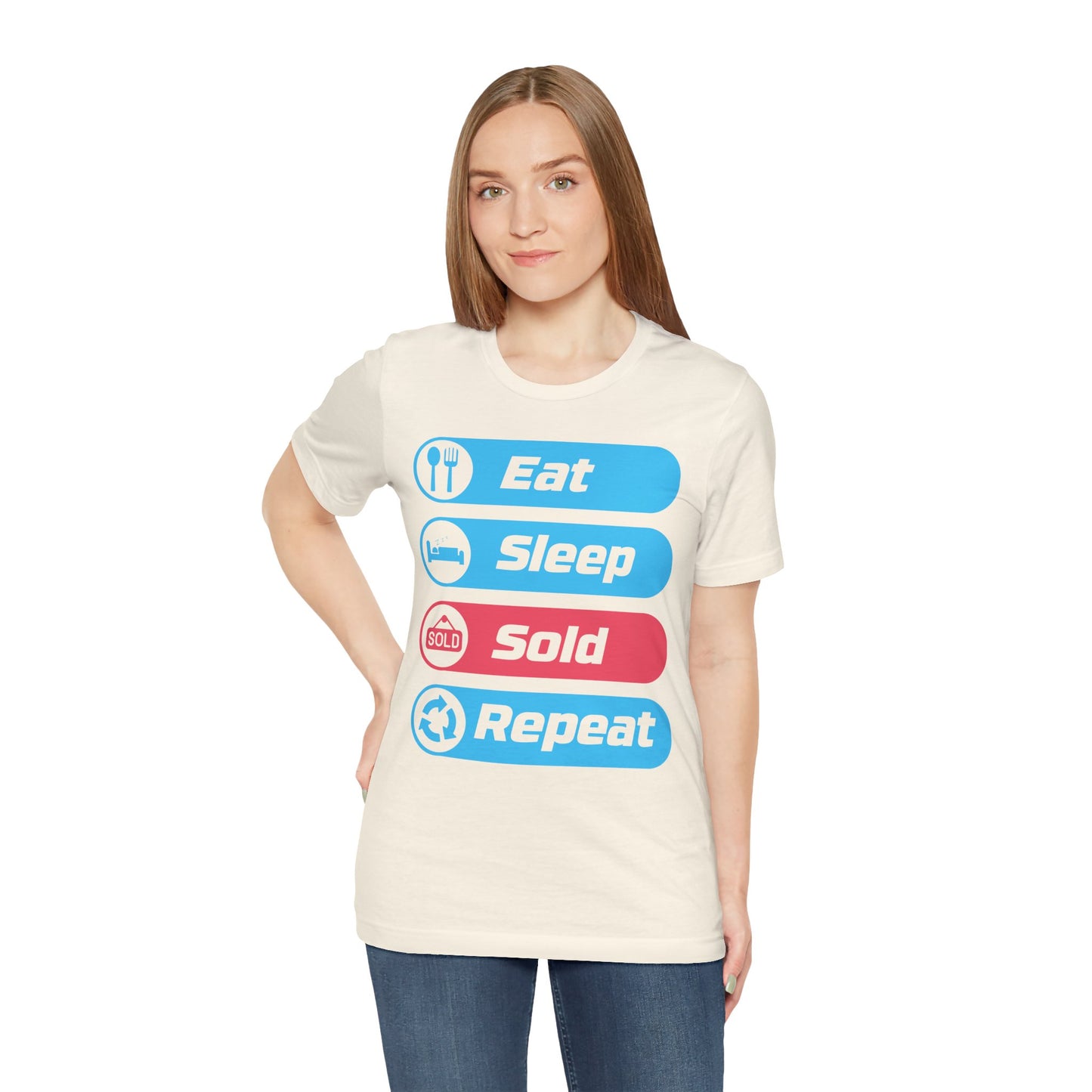 Eat Sleep Sold Repeat Unisex Jersey Short Sleeve Tee