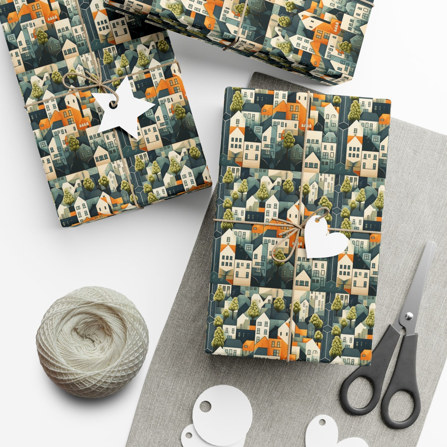 Geometric Style Neighborhood v2 Gift Wrap