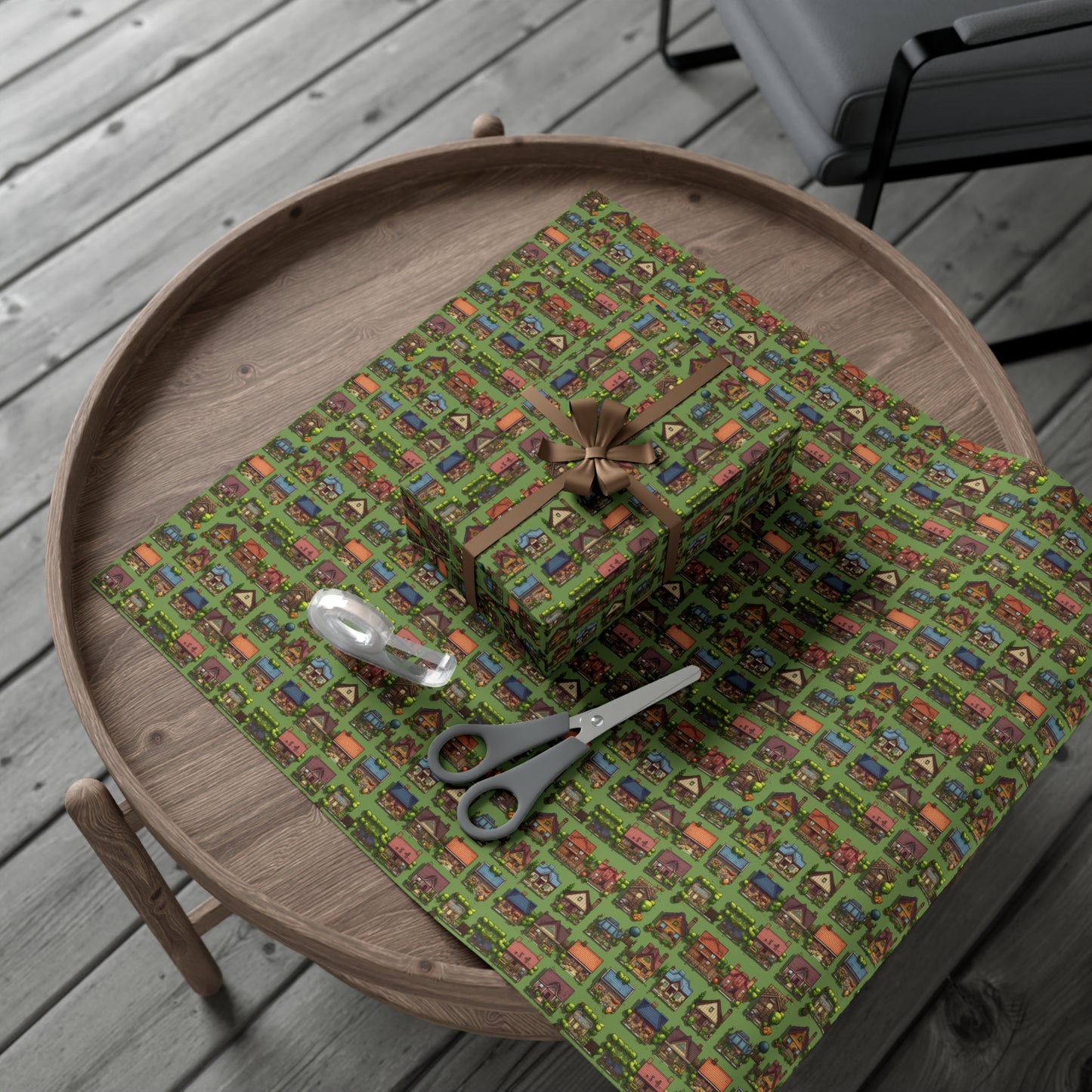 Pixelated Neighborhood Gift Wrap