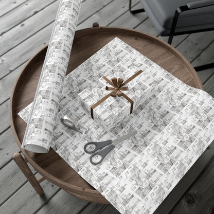 Apartments Under Construction Drawing Gift Wrap