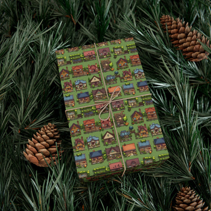 Pixelated Neighborhood Gift Wrap