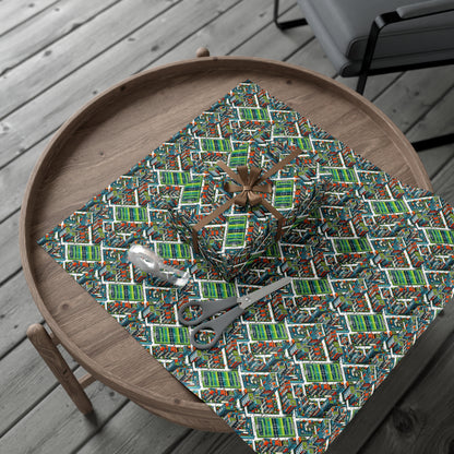 Sporty Neighborhood Houses Gift Wrap