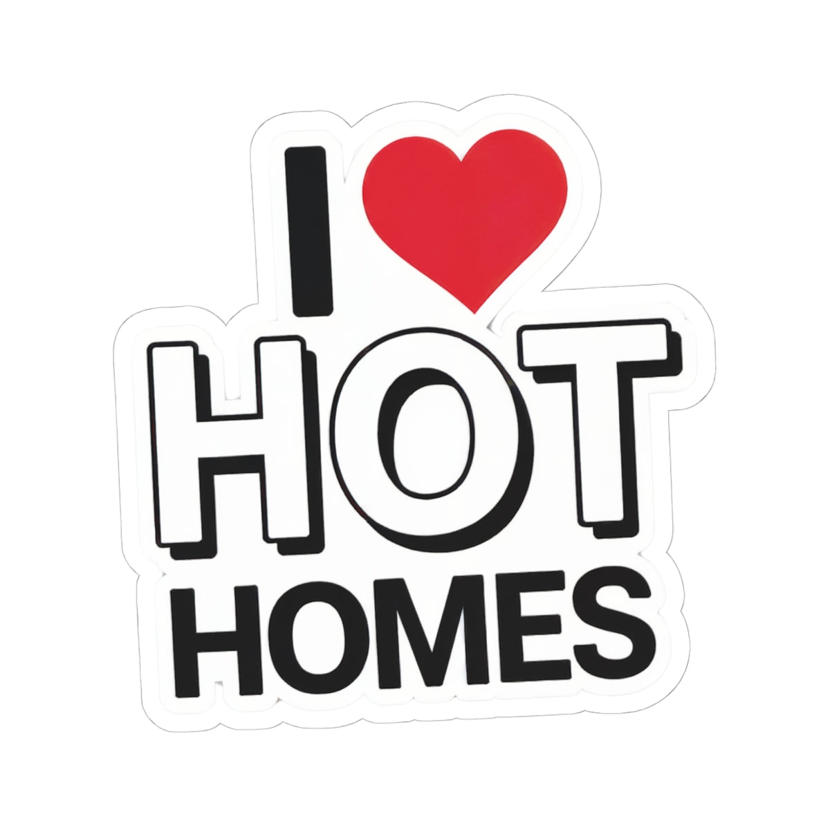 "I ❤️ Hot Homes" Kiss-Cut Vinyl Sticker