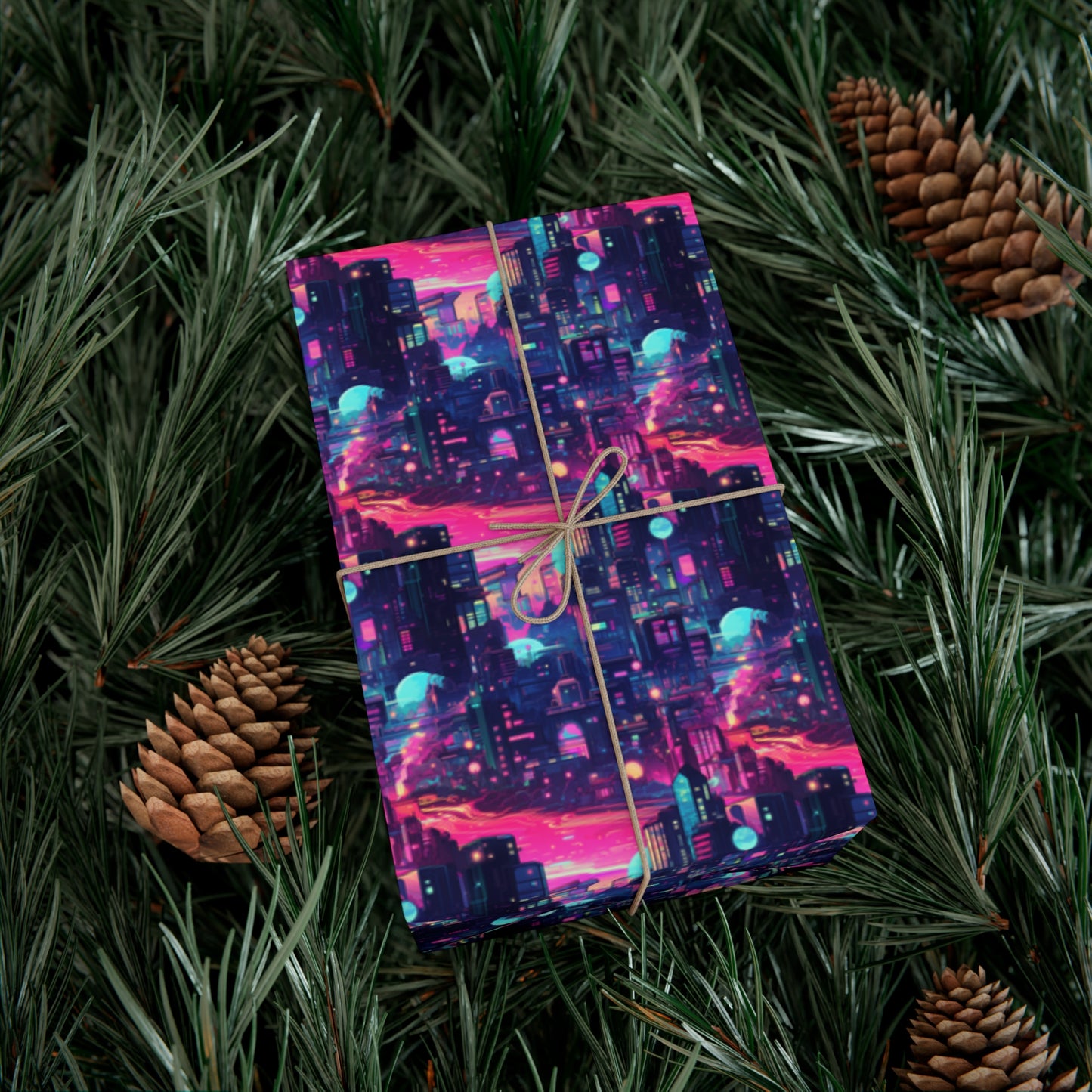 Futuristic Cityscape Gift Wrap