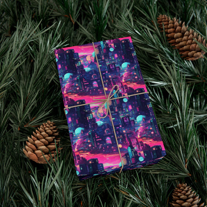 Futuristic Cityscape Gift Wrap