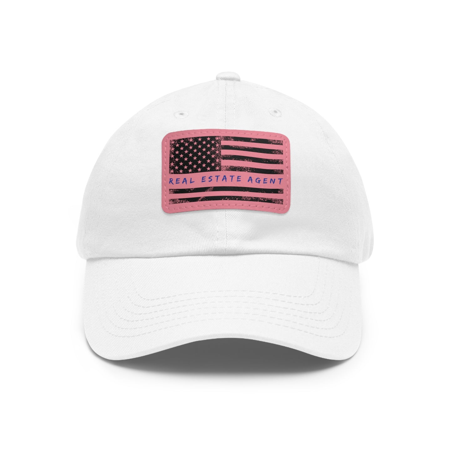 American Flag Real Estate Agent Hat with Leather Patch