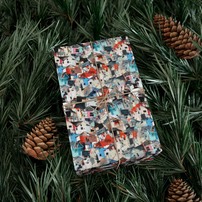 Neighborhood Collage Trash Polka Gift Wrap