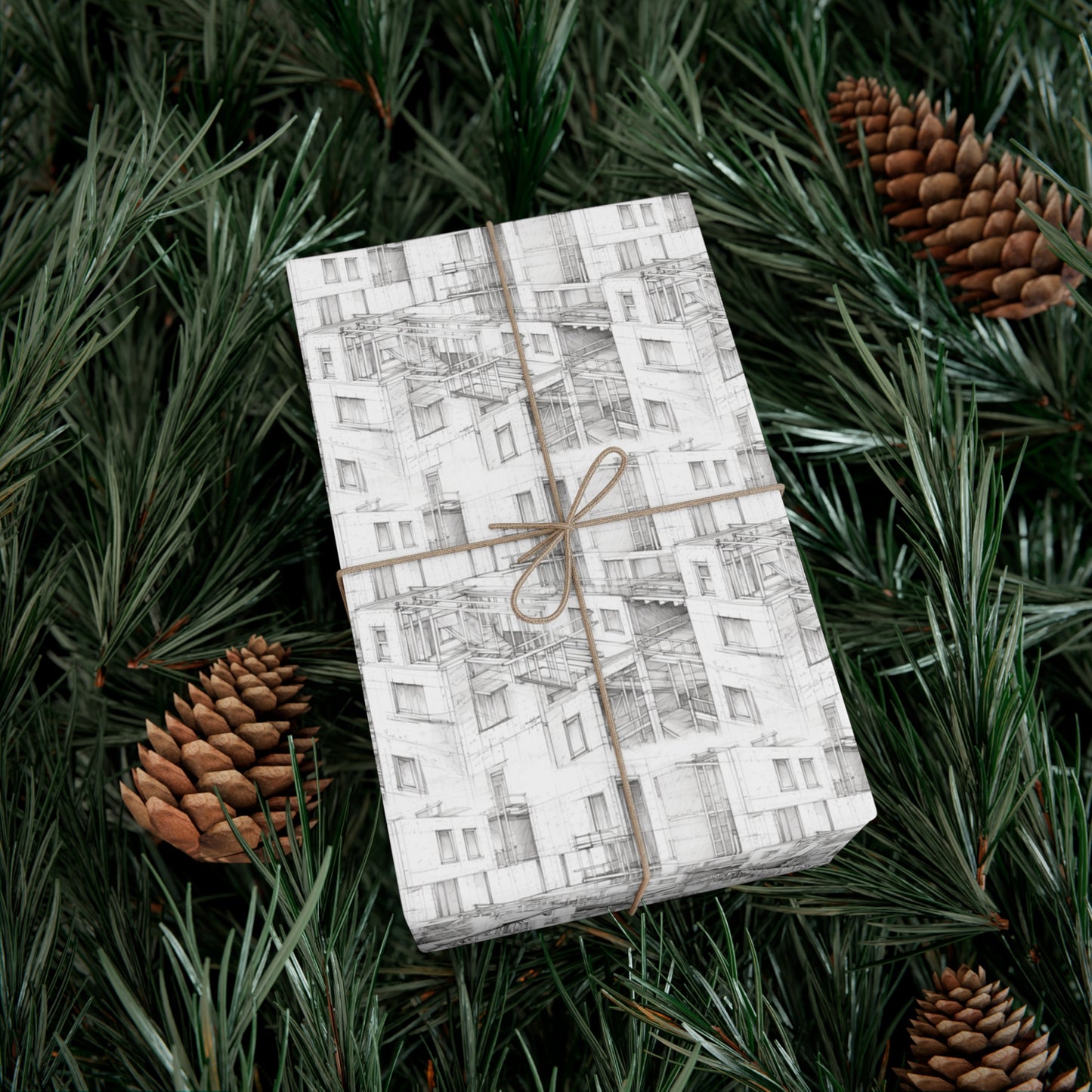 Apartments Under Construction Drawing Gift Wrap