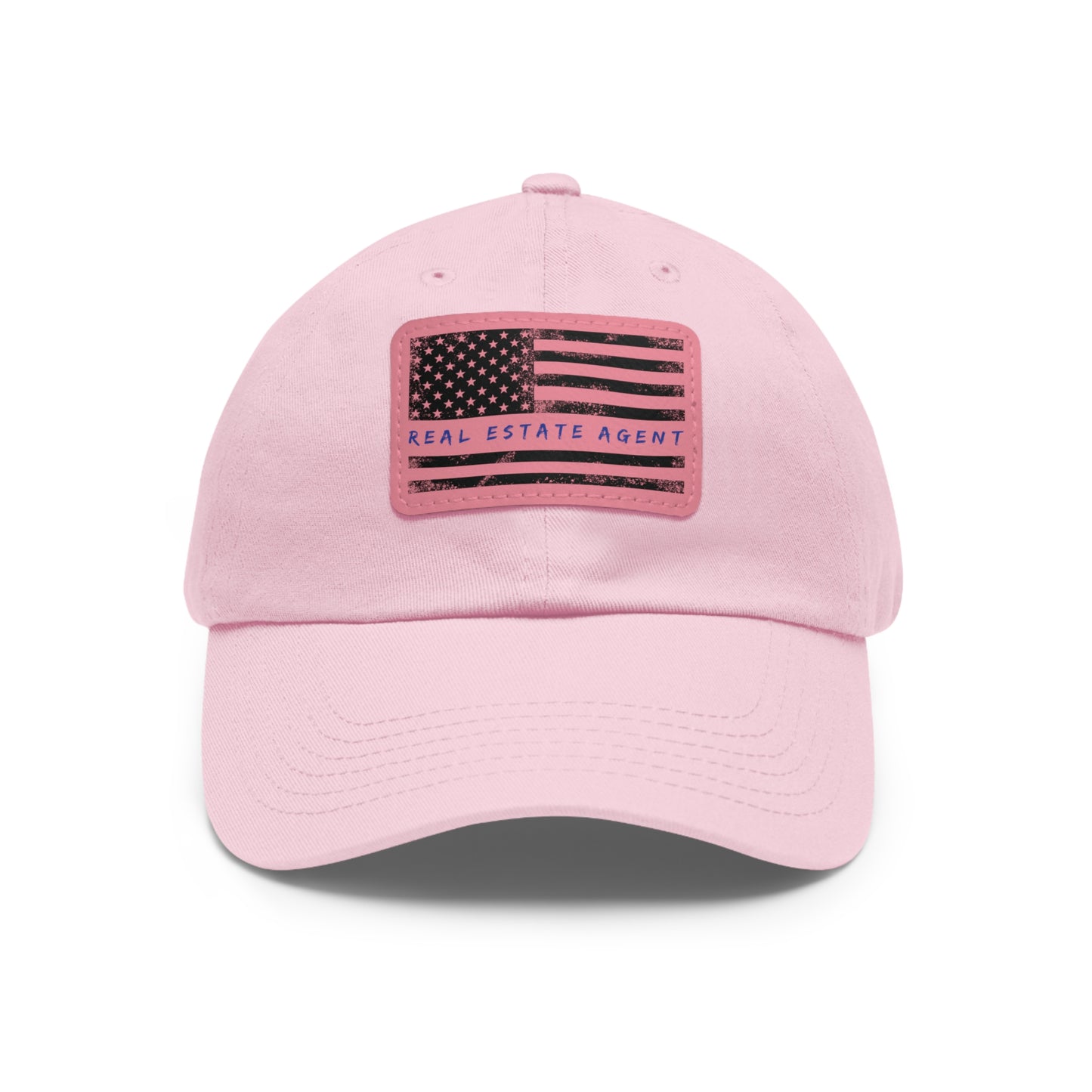 American Flag Real Estate Agent Hat with Leather Patch