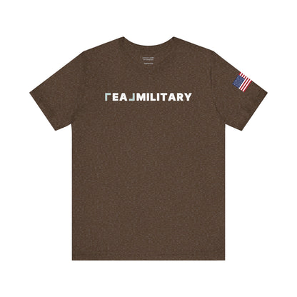 REAL Military Contrast Logo Text & Flag