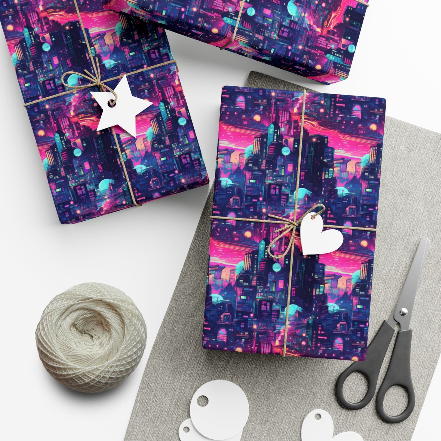 Futuristic Cityscape Gift Wrap