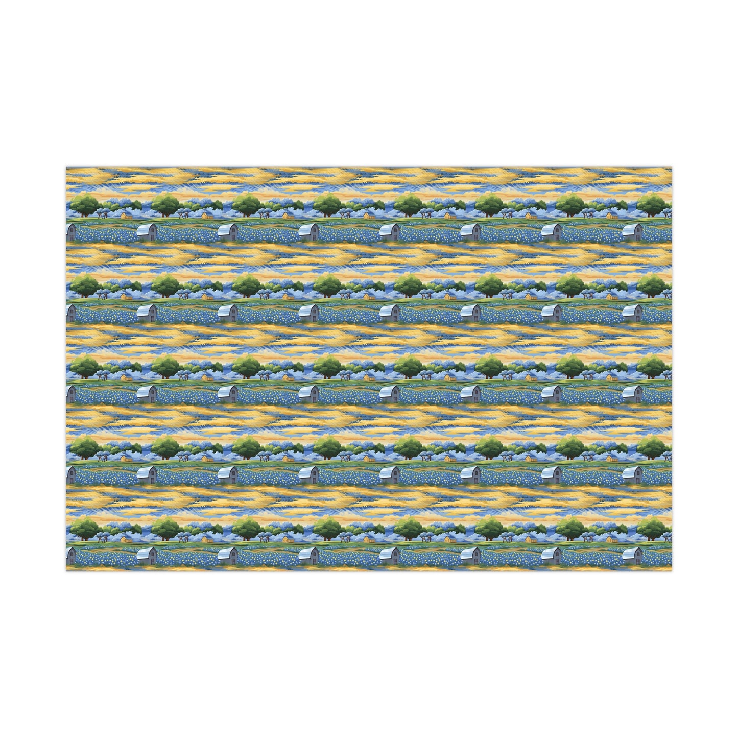 Barns and Blue Bonnets Gift Wrap