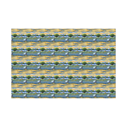 Barns and Blue Bonnets Gift Wrap