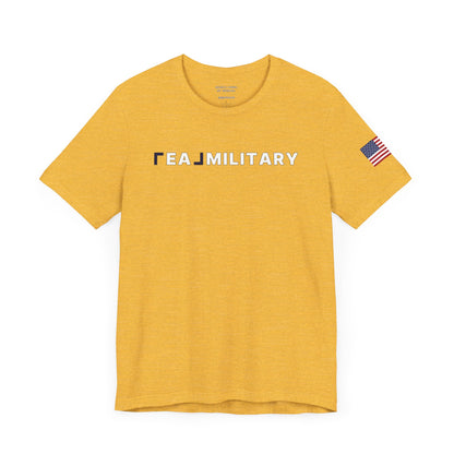 REAL Military Contrast Logo Text & Flag