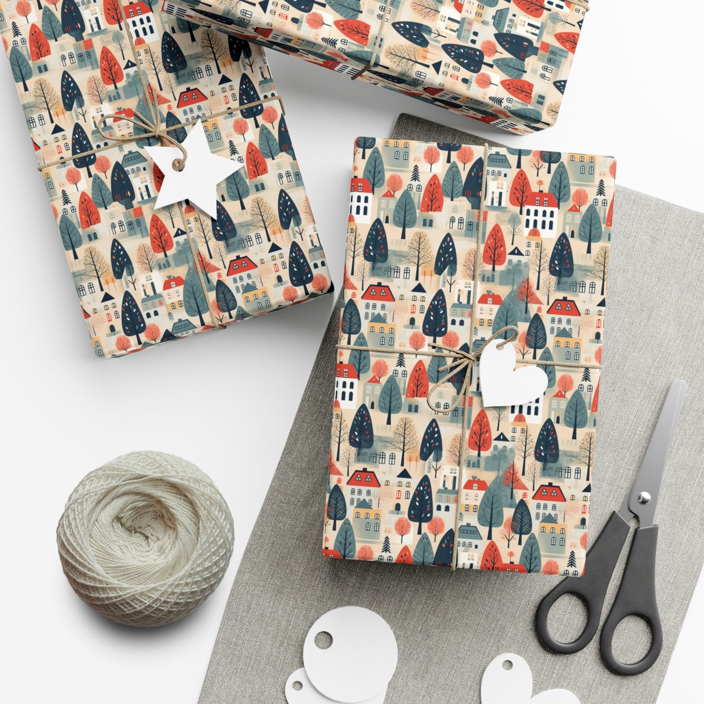 Neighborhood Full of Houses Minimalist Style Gift Wrap