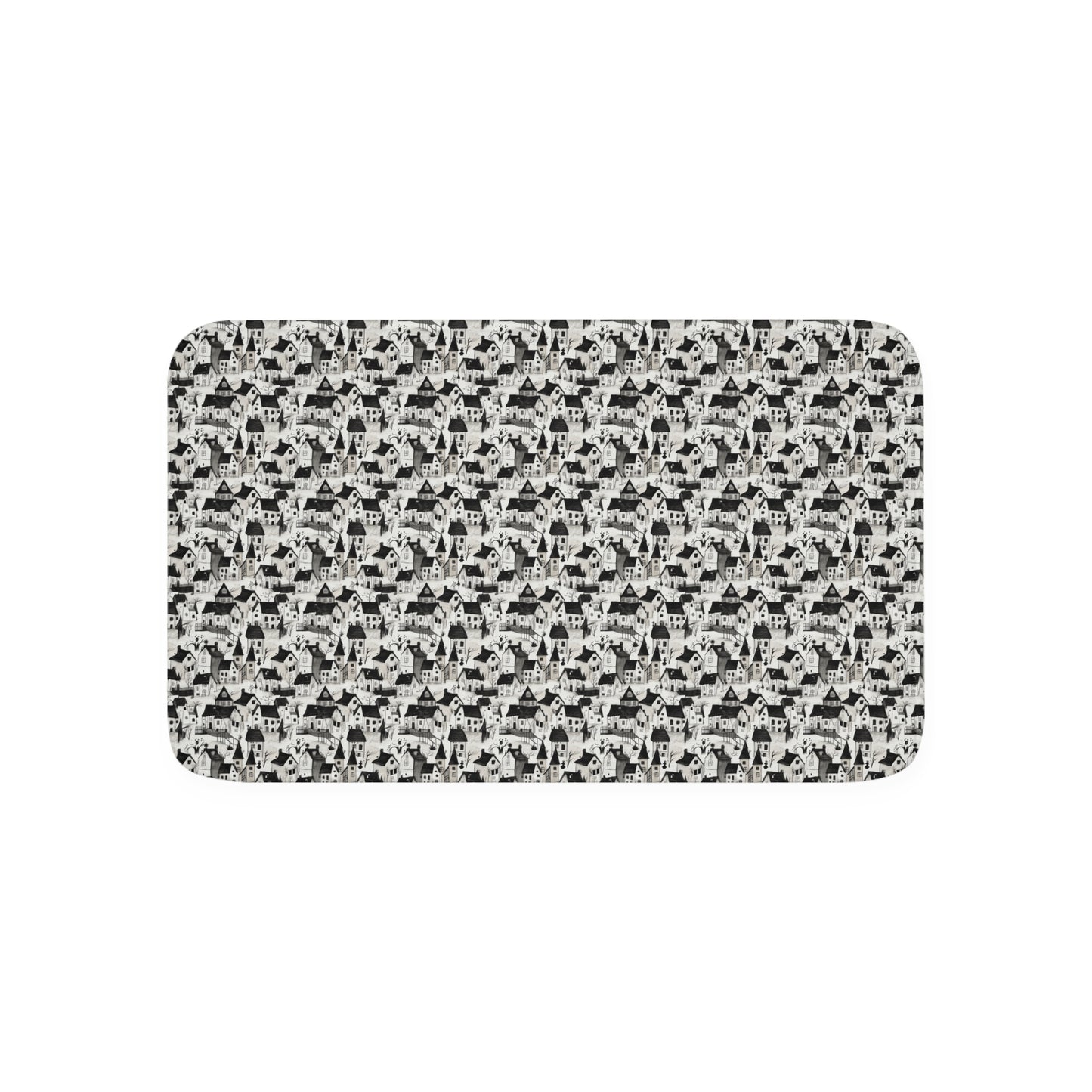 White Charcoal Neighborhood Memory Foam Bath Mat