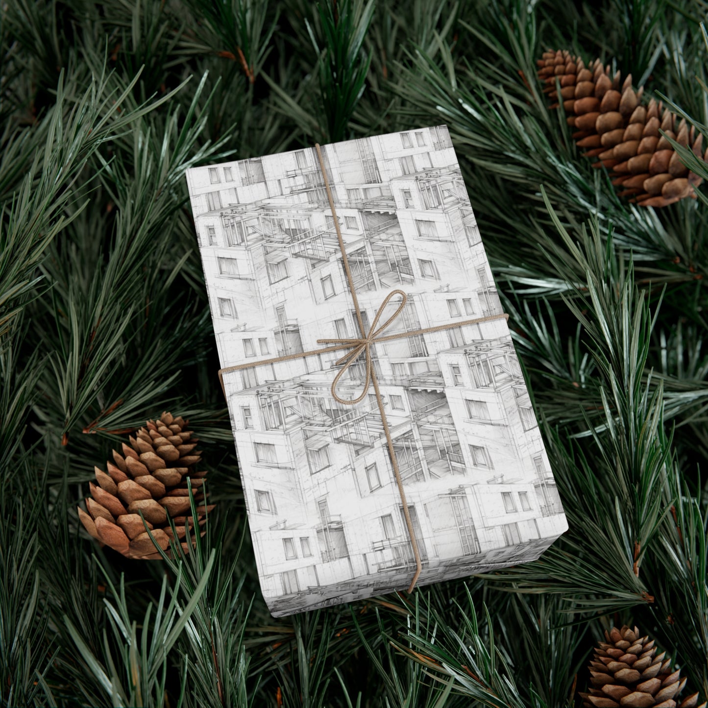 Apartments Under Construction Drawing Gift Wrap