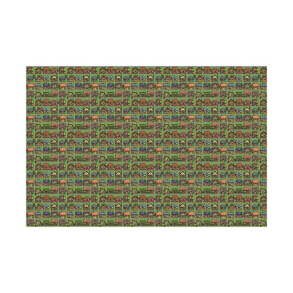 Pixelated Neighborhood Gift Wrap