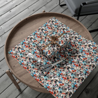 Neighborhood Collage Trash Polka Gift Wrap