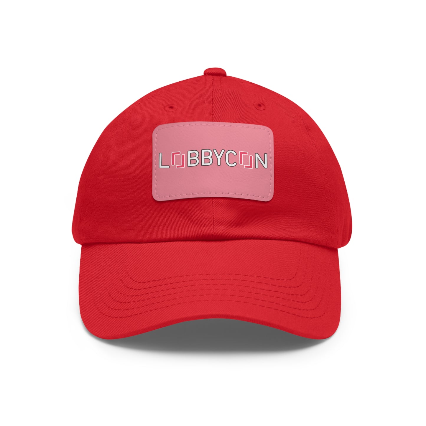 REAL LobbyCon Pink Logo Hat with Leather Patch