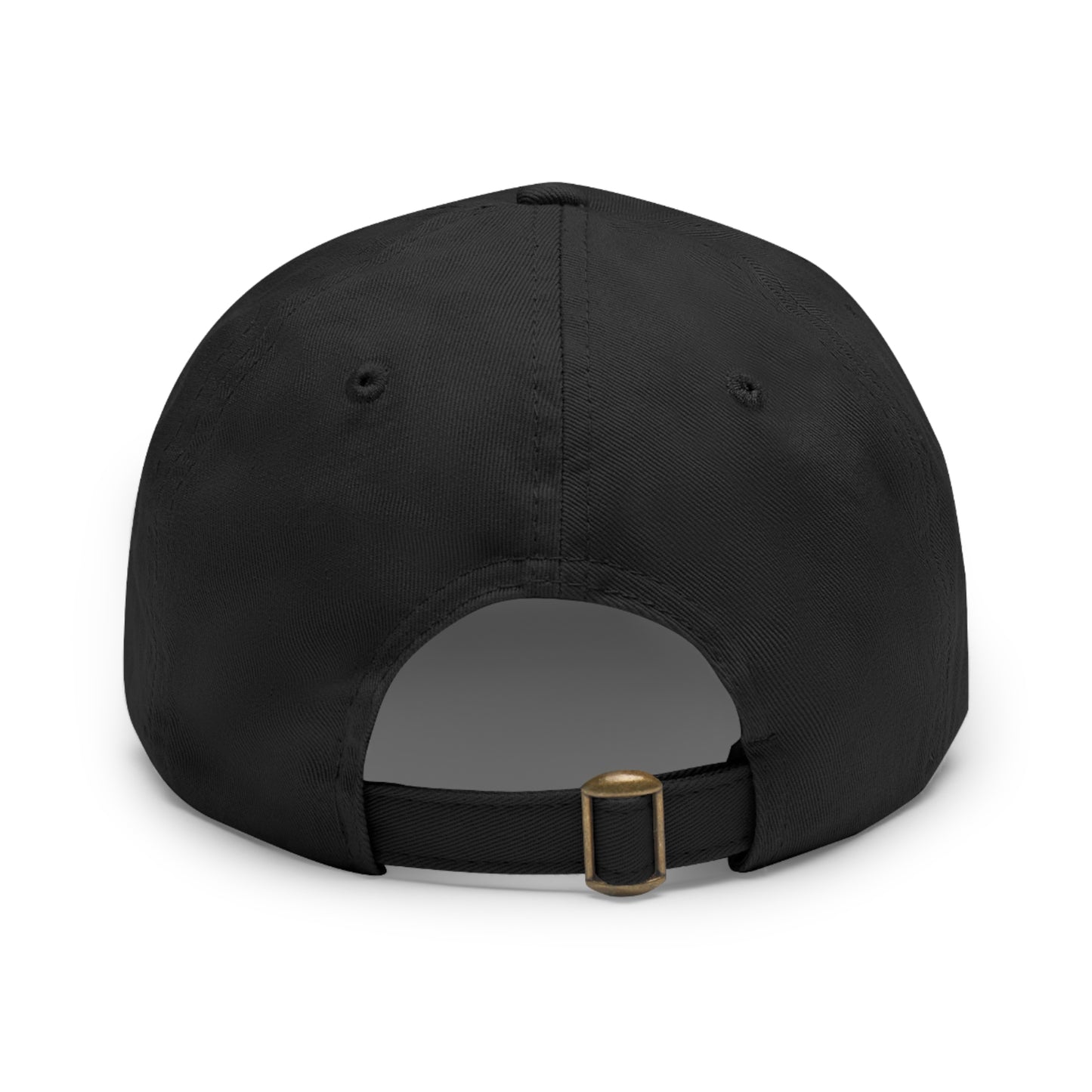 Work Hard Be Kind Black Circle Hat with Leather Patch