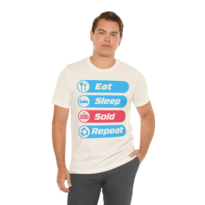 Eat Sleep Sold Repeat Unisex Jersey Short Sleeve Tee