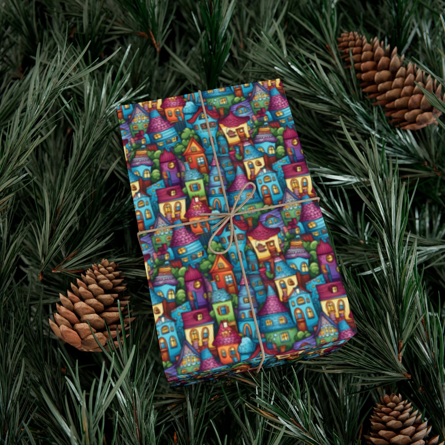 House Cluster Picasso Style Gift Wrap