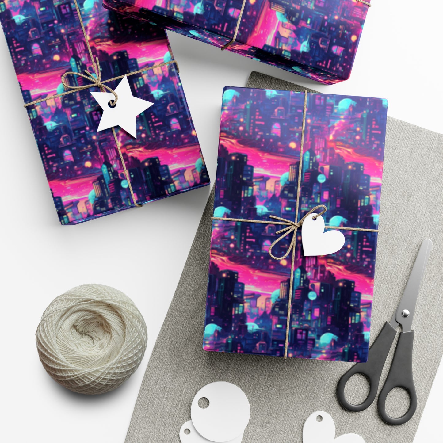 Futuristic Cityscape Gift Wrap