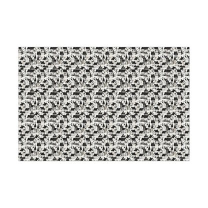 White Charcoal Neighborhood Gift Wrap