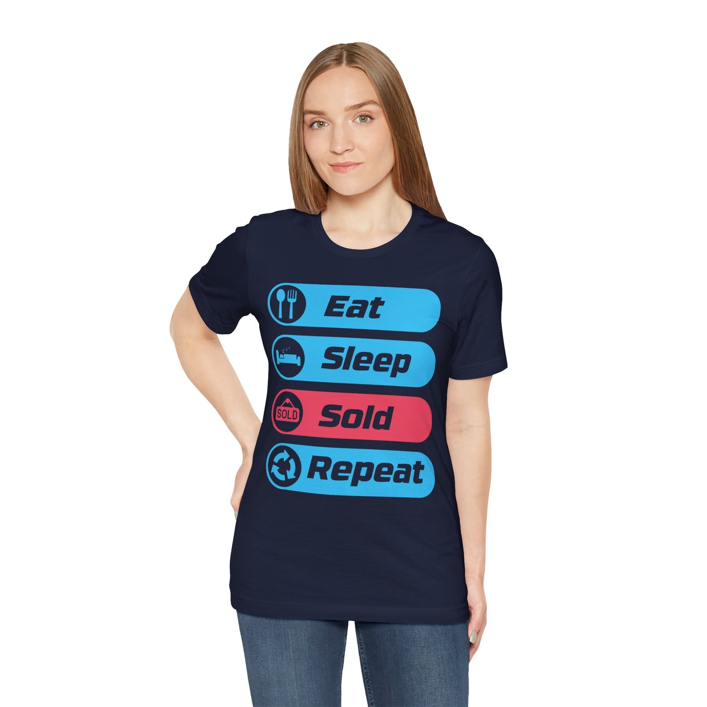 Eat Sleep Sold Repeat Unisex Jersey Short Sleeve Tee