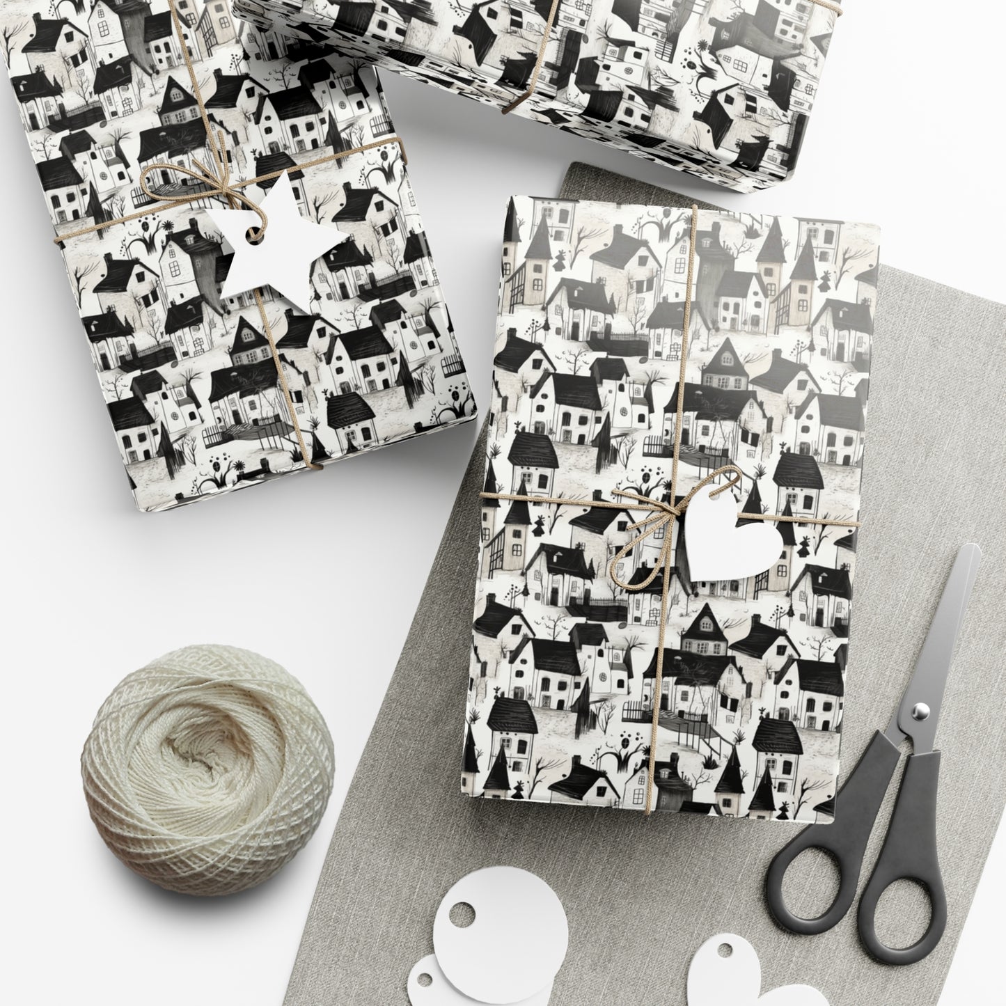 White Charcoal Neighborhood Gift Wrap