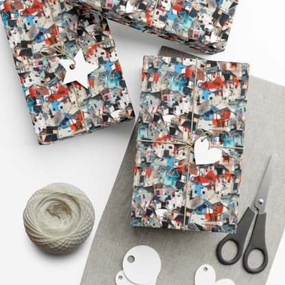 Neighborhood Collage Trash Polka Gift Wrap