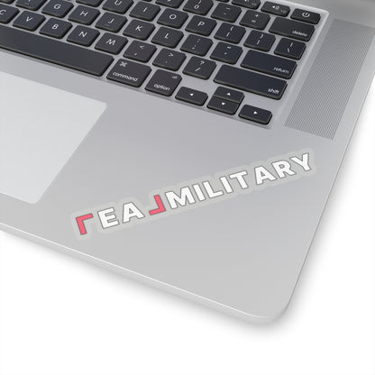 REAL Military Contrast Logo Sticker (Coral) Stickers