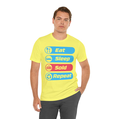 Eat Sleep Sold Repeat Unisex Jersey Short Sleeve Tee