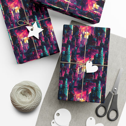 City in the Sky Cyberpunk Style Gift Wrap