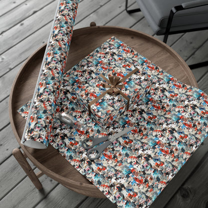 Neighborhood Collage Trash Polka Gift Wrap