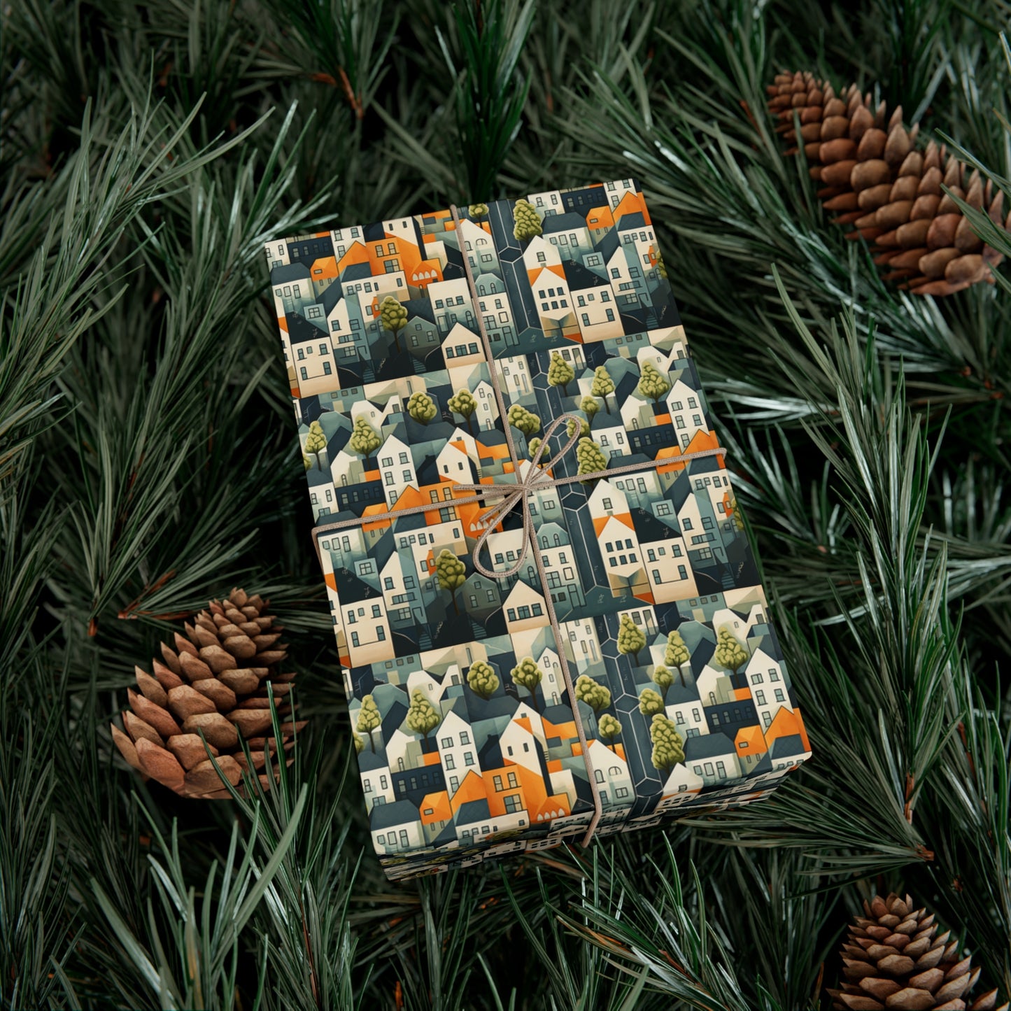 Geometric Style Neighborhood v2 Gift Wrap