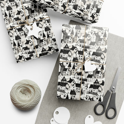 White Charcoal Neighborhood Gift Wrap