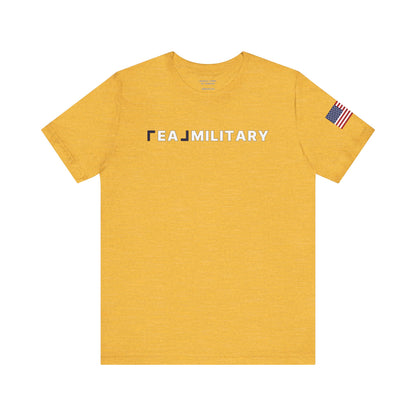 REAL Military Contrast Logo Text & Flag