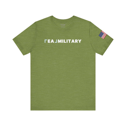 REAL Military Contrast Logo Text & Flag