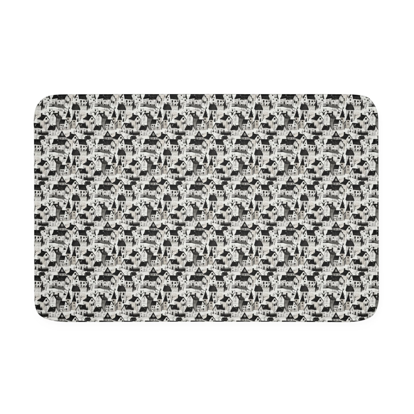 White Charcoal Neighborhood Memory Foam Bath Mat